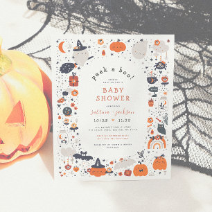 Budget Peak A Boo Halloween Orange Baby shower