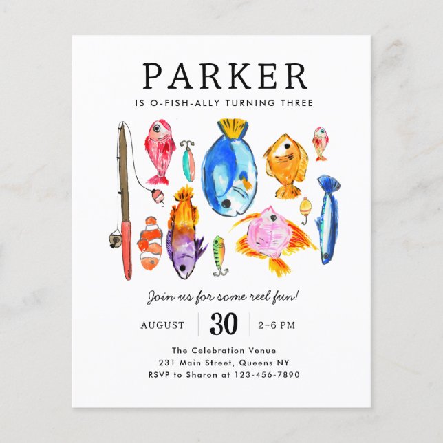 Budget Pêche Rod Reel Amusants Pêche Poisson Anniv (Devant)