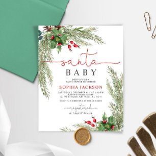 Budget Père Noël Baby Christmas Baby shower Invita