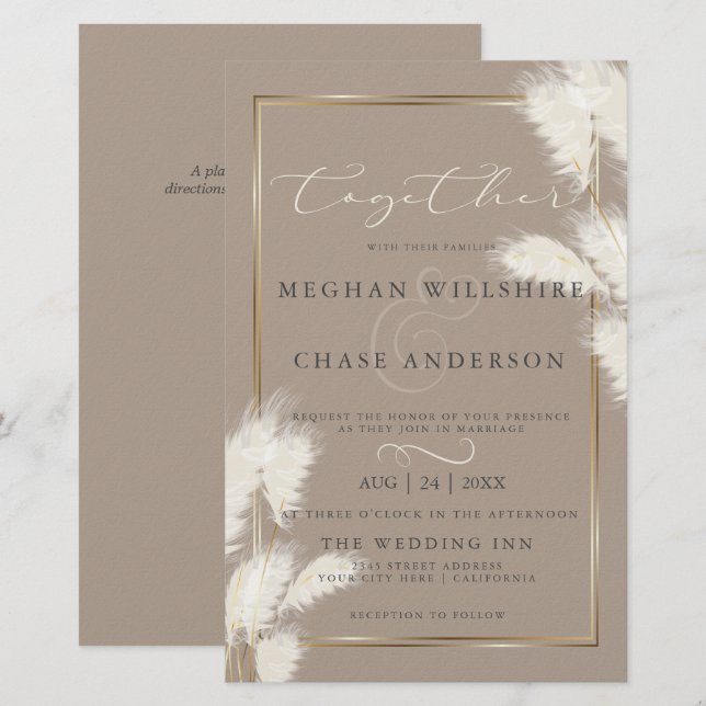 Budget Personnalisé Abby1 Élégant Pampas ivoire Gr (Devant / Derrière)