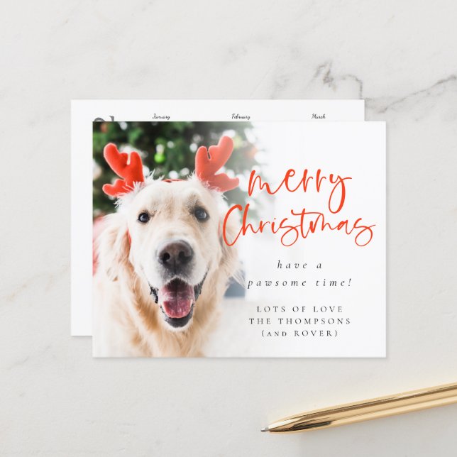 Budget Pet Photo 2022 Calendrier Joyeux Noël (Devant/Arrière en situation)