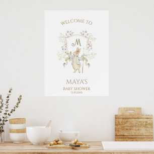 Budget Peter le lapin Baby shower Affiche de bienv