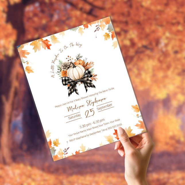 Budget Petit Baby shower Citrouille Floral & Plaid (Créateur téléchargé)