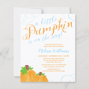 Budget Petit Citrouille Automne Bleu Baby shower g