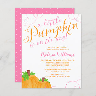 Budget Petit Citrouille Automne rose Baby shower f
