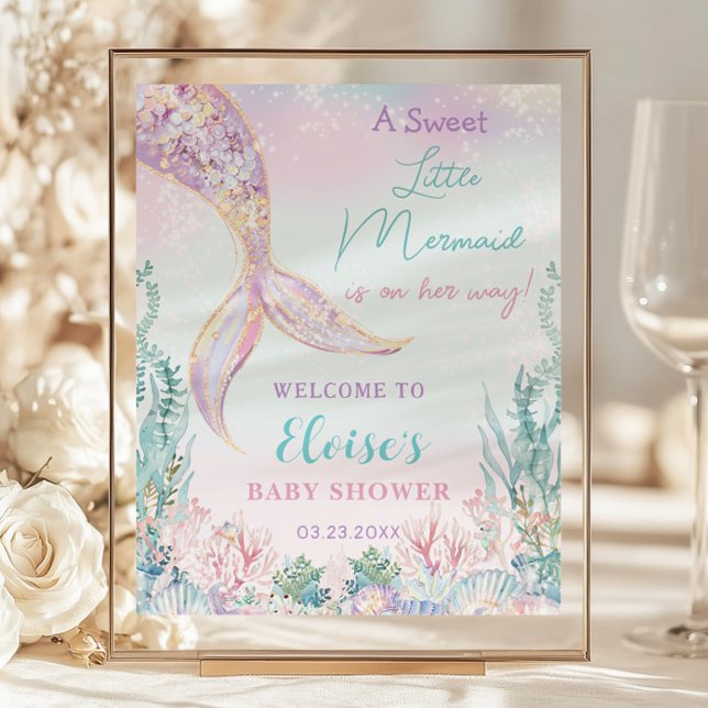 Budget Petite Baby shower de sirène Affiche de bie (Créateur téléchargé)