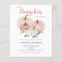 Budget Petite Citrouille Baby shower rose Invitati