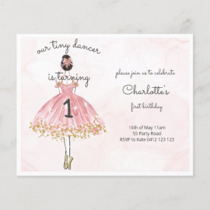 BUDGET Petite danseuse Ballet Rose Invitation