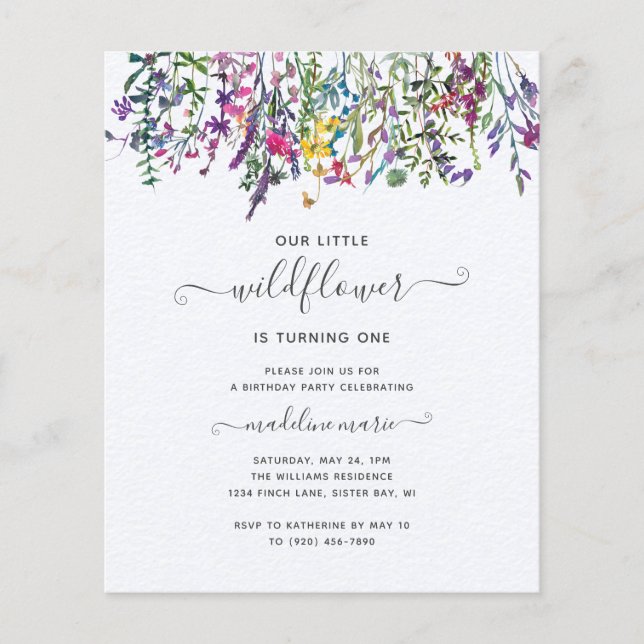 BUDGET Petite fête d'anniversaire Fleur sauvage (Devant)