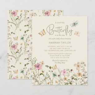 Budget Petite papillon Invitation Baby shower fill