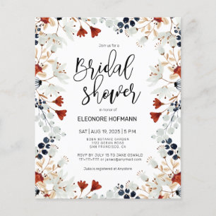 Budget Petites fleurs Invitation de douche nuptial