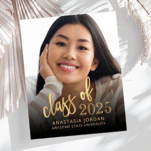 Budget Photo 2025 Gold Script Grad Faire-part