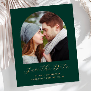 Budget Photo Arche Émeraude Or Save the Date