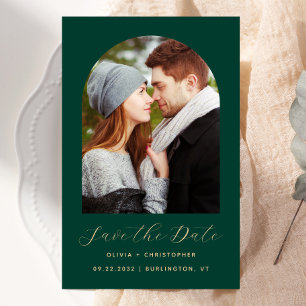 Budget Photo Arche Émeraude Vert Or Save the Date