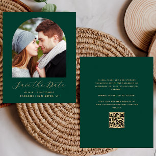 Budget Photo Arche QR Vert Émeraude Save the Date