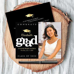 Budget Photo Black Gold Casquette Invitation de gr