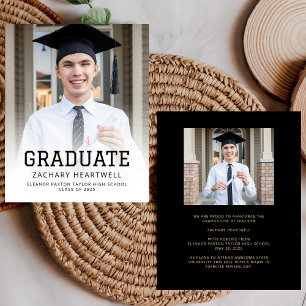 Budget Photo Black Gold Sporty Grad Faire-part