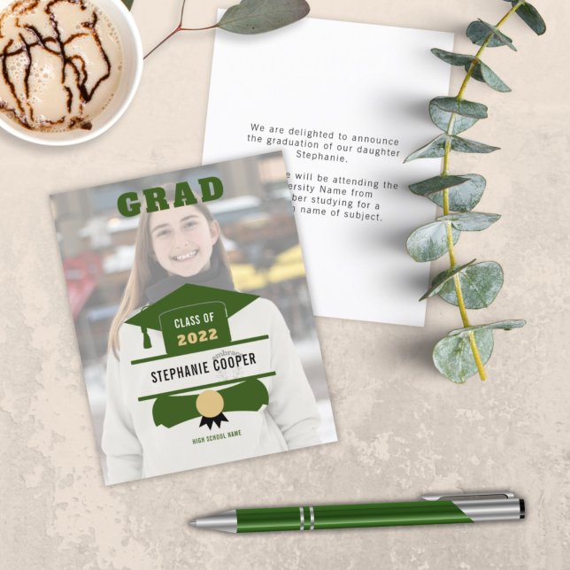 Budget Photo Casquette Green Gold 2022 Graduation (Créateur téléchargé)