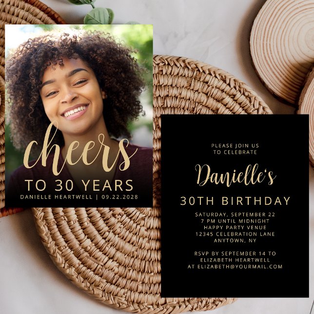 Budget Photo Cheers 30e anniversaire Invitation de (Créateur téléchargé)