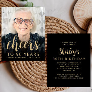 Budget Photo Cheers 90e anniversaire Invitation de