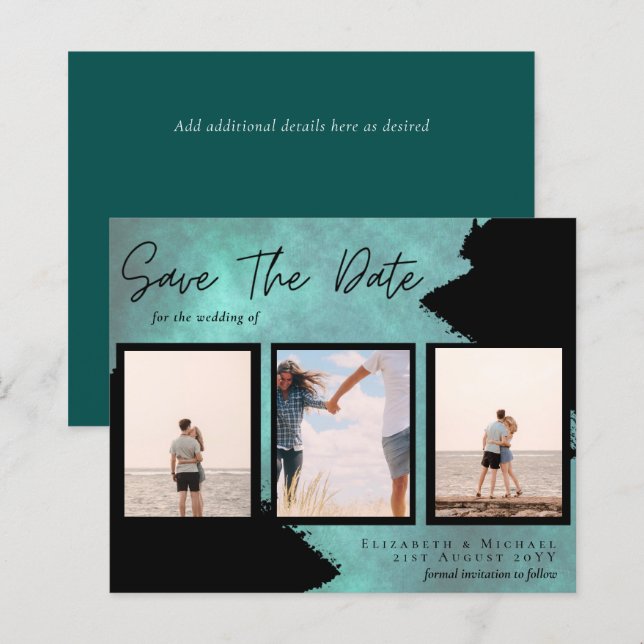 BUDGET Photo Collage Enregistrer Date Mariage Mode (Devant / Derrière)