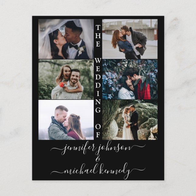 Budget Photo Collage Faire-part de mariage moderne (Devant)