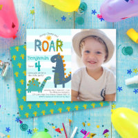 Budget Photo Cute Dinosaur Boy Invitation Annivers