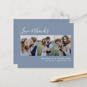 Budget Photo Dusty Blue Mariage Carte de remerciem