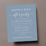 Budget Photo Dusty Blue Wedding Invitation de réce<br><div class="desc">Élégant et économique, cet élégant salon bleu poussiéreux ou petit faire-part mariage et accueil ou fête. Sur le devant, "Happily Ever After Party" est écrit dans une simple typographie blanche et un script blanc élégant avec des swashes. Personnalisez votre faire-part matrimoniale et votre invitation et ajoutez vos noms dans un...</div>