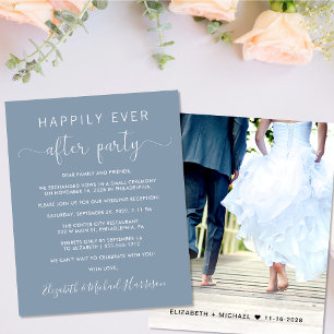 Budget Photo Dusty Blue Wedding Invitation de réce