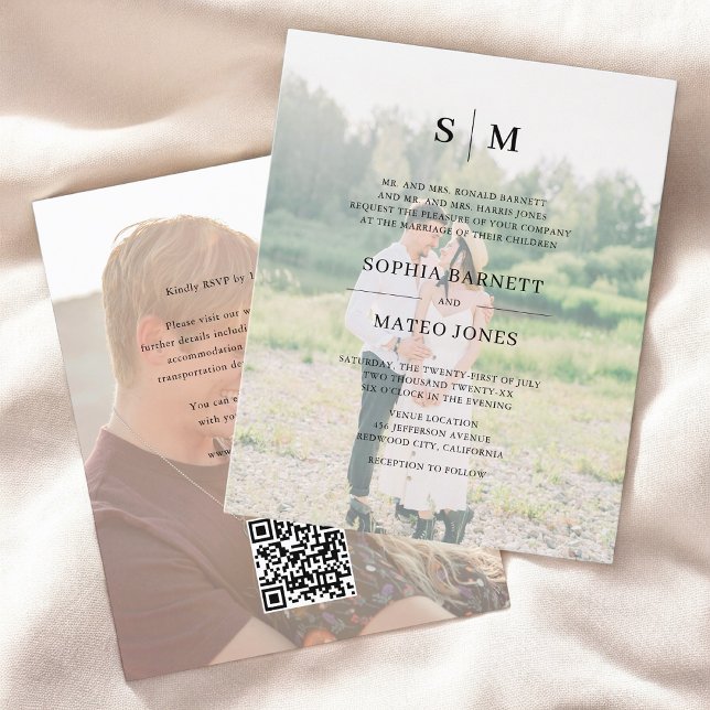 Budget Photo Élégant Formel Code QR Mariage (Créateur téléchargé)