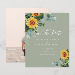 BUDGET Photo Enregistrer Date Rustique SUNFLOWERS 
