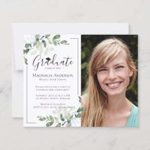 BUDGET Photo Eucalyptus Graduation Invitation