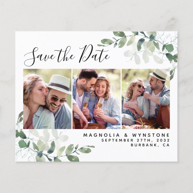 Budget Photo Eucalyptus Mariage Enregistrer la dat (Devant)