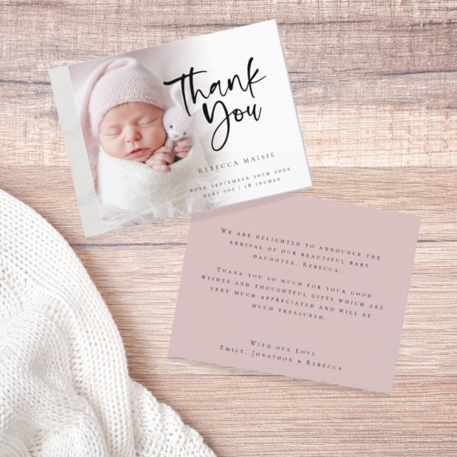 Budget Photo Girl Merci annonce de naissance (Créateur téléchargé)