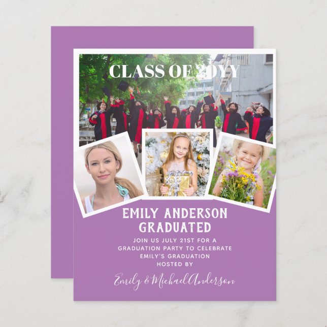 BUDGET Photo GRADUM Invitation Faire-part MerciU (Devant / Derrière)