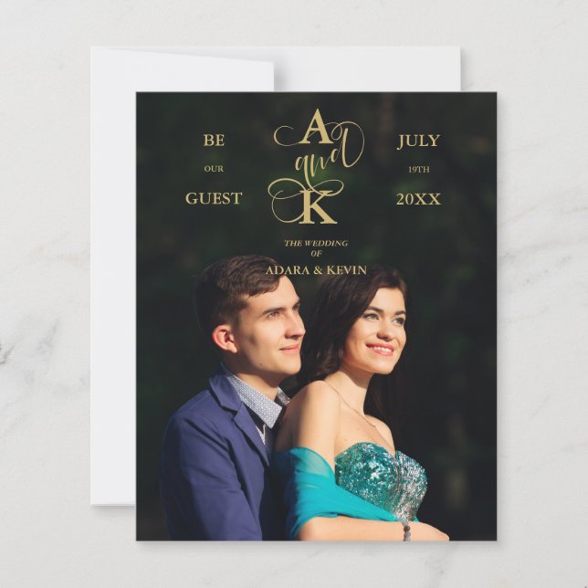 Budget Photo Luxury Faux Golden Fancy Calligraphy (Devant)