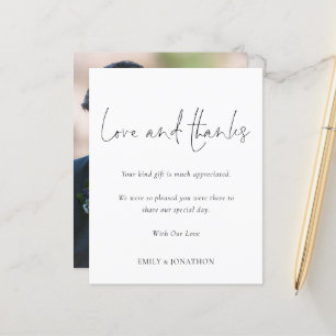 Budget Photo Mariage Love and Thanks Script