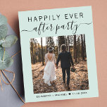 Budget Photo Mint Wedding Reception Invitation<br><div class="desc">Budget-friendly mint green elopement or smaller wedding announcement and reception invitation. The front features your wedding day photo and "Happily Ever After Party" in a mix of simple typography and a contemporary script with swashes. Under your photo, add your first names and wedding date. On the reverse, personalize your message...</div>