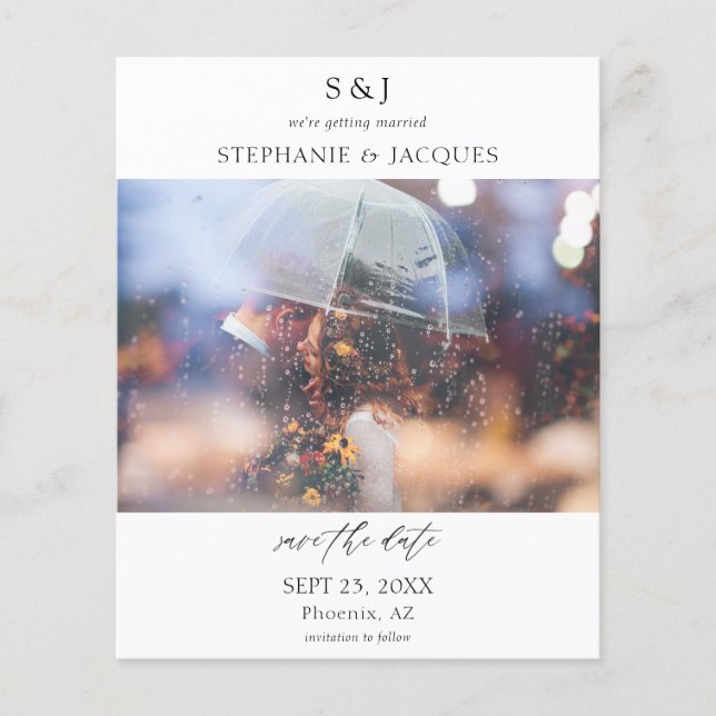 Budget Photo Moderne Monogramme Enregistrer la dat (Devant)