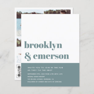 Budget Photo moderne QR Code Faire-part de mariage