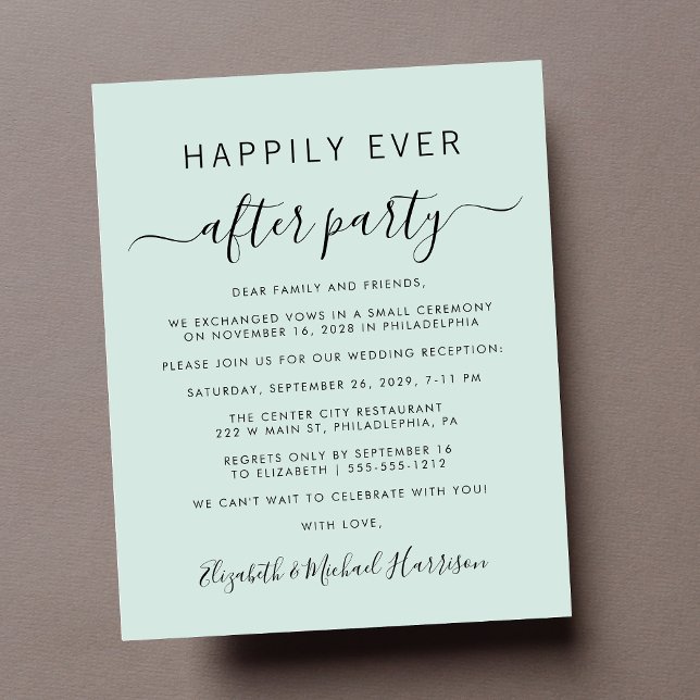 Budget Photo Monnaie Réception de mariage Invitati (A chic budget-friendly Happily Ever After Party invitation for your wedding celebration)