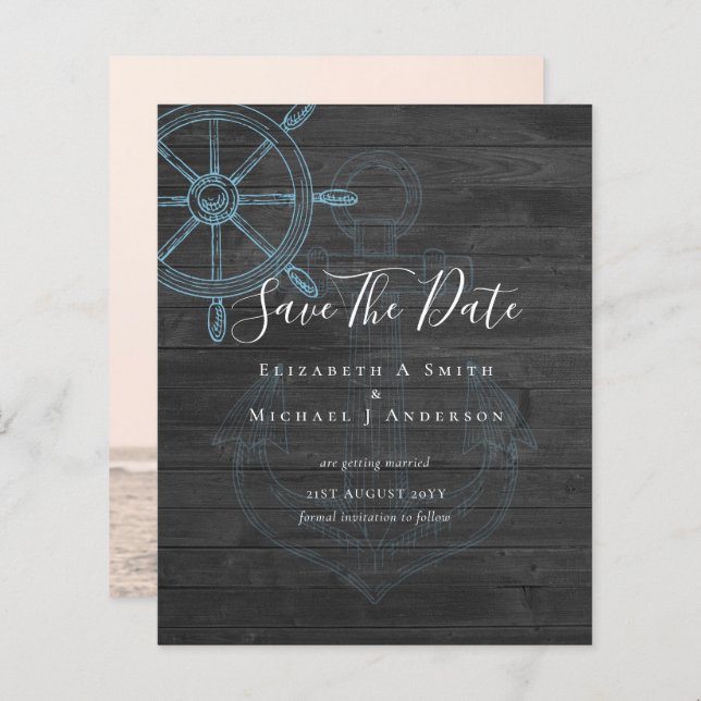 BUDGET PHOTO Nautique Économiser Dates Sea Beach O (Devant / Derrière)