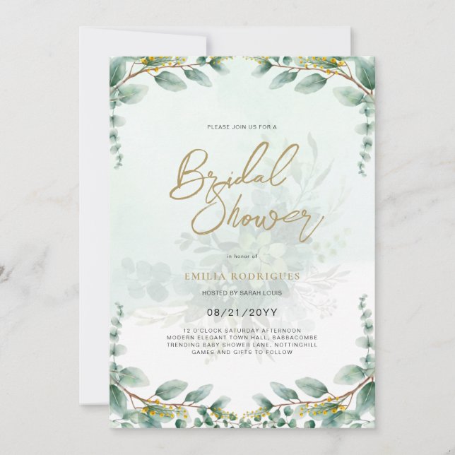 Budget Photo Nuptiale Douche Invitation Feuille Ru (Devant)