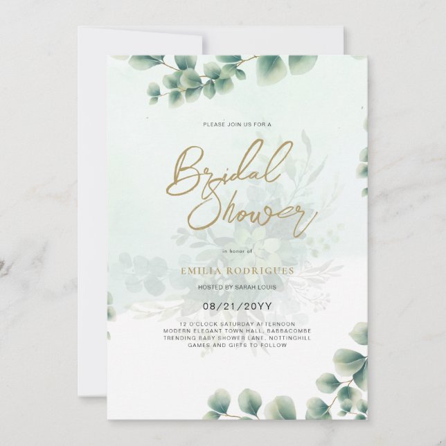 Budget Photo Nuptiale Douche Invitation Feuille Ru (Devant)