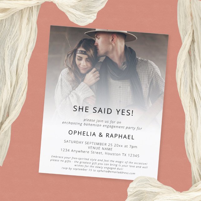 Budget Photo Overlay Bohemian Engagement Party (Créateur téléchargé)
