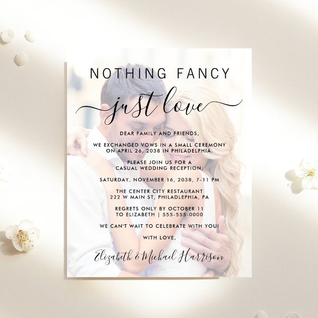 Budget Photo Overlay Mariage Réception Invitation (An affordable invitation without compromising on quality or design)