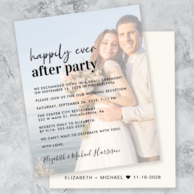 Budget Photo Overlay Mariage Réception Invitation (Créateur téléchargé)