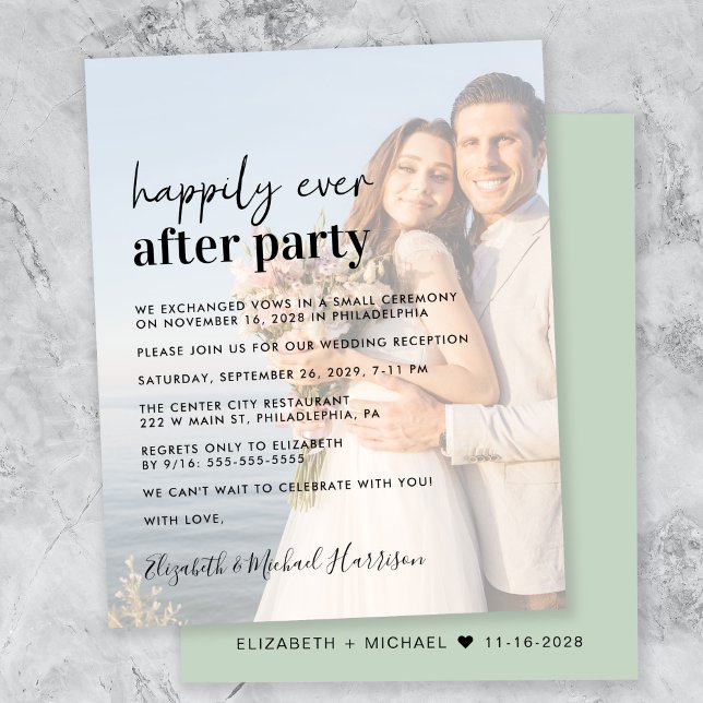Budget Photo Overlay Mariage Réception Invitation (Créateur téléchargé)