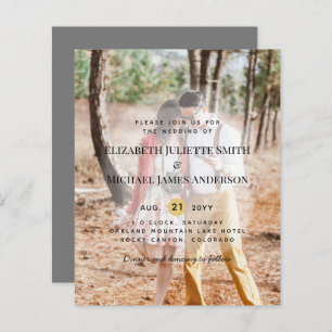 Budget Photo Overlay Modern Wedding Invitations